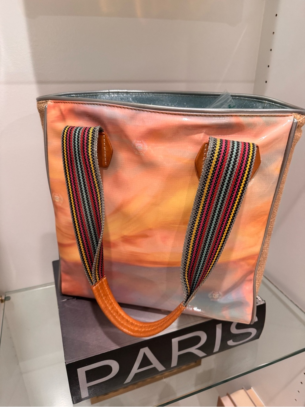 Consuela dawn chica tote with Multicolor Striped Handles